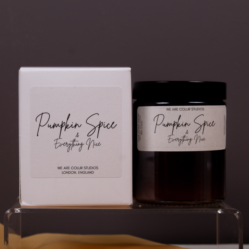 PUMPKIN SPICE & EVERYTHING NICE SCENTED JAR CANDLE - PUMPKIN CARAMEL AND MAPLE