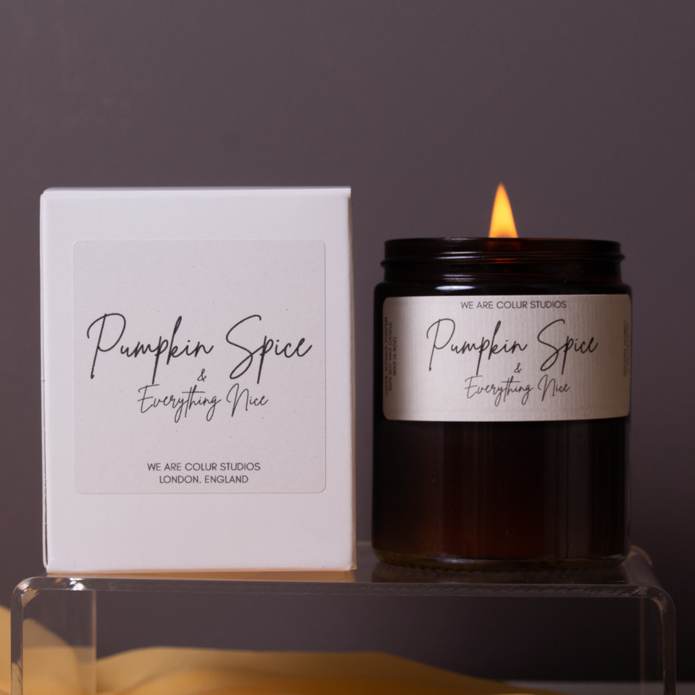 PUMPKIN SPICE & EVERYTHING NICE SCENTED JAR CANDLE - PUMPKIN CARAMEL AND MAPLE